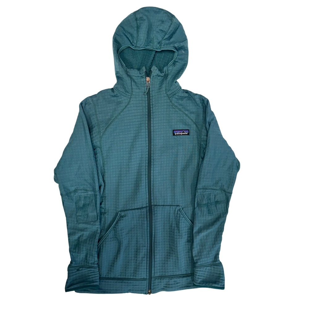 Patagonia R1 Full-Zip Hoody Womens XS Teal Grid Fleece Jacket Refurbished